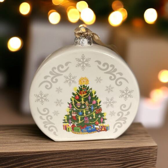 Temptations Christmas Ornament with Recipe, Ceramic Hand Painted Tree Design - Picture 1 of 7